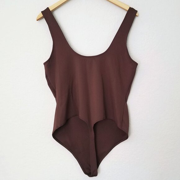 Good American Scuba Modern Square Neck Tank Bodysuit Brown Bark Size 2XL 5 $79 - Picture 6 of 15
